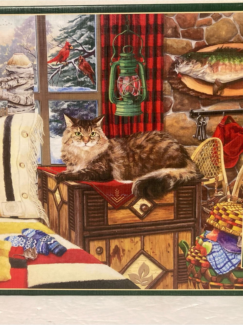 Lodge Cat 1000 Piece Jigsaw Puzzle Cobble Hill Complete With Poster
